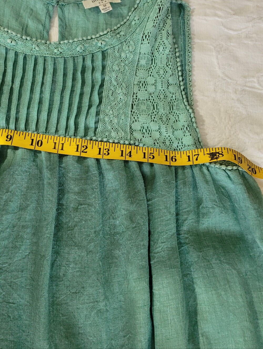 Umgee Mint Sage  Bohemisn Relaxed Shit Silhoutte Women' Cotton Blend Dress Medui - Picture 8 of 9
